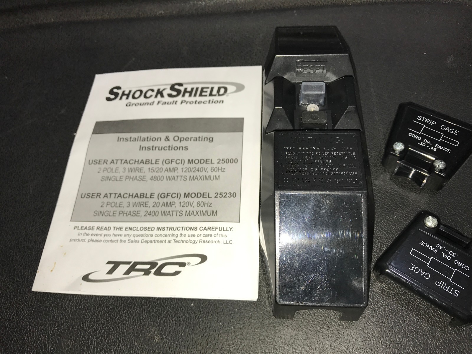 TRC 25230 Shock Shield GFI GFCI 120VAC 20 Amperes, 2400watts Circuit Interrupter