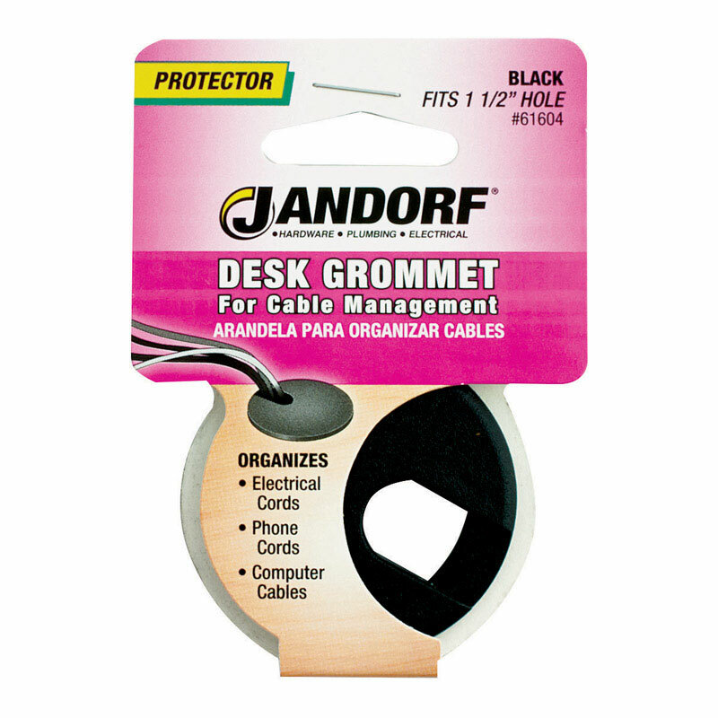 Jandorf DESK GROMMET Black Fits 1-1/2″ Hole Cable Management Protect Cord 61604