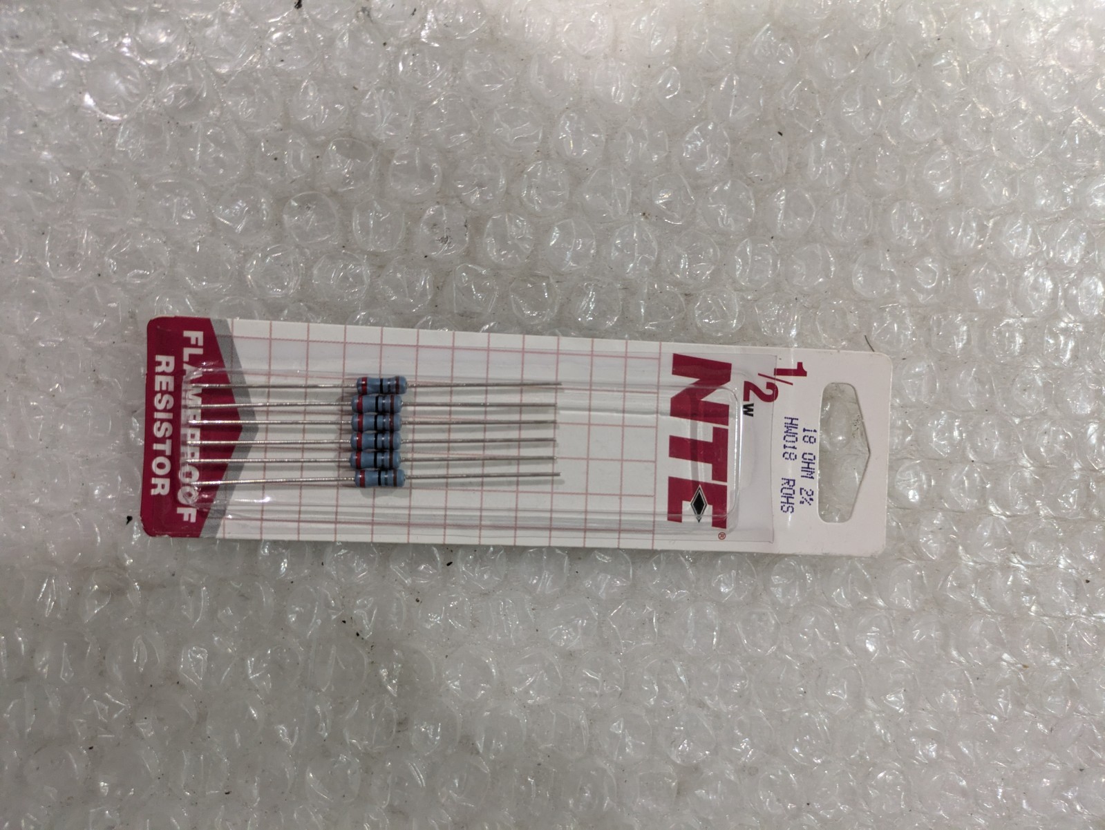 NTE HW018 Flameproof Wirewound Resistor 18 Ohm 1/2W Electronic Component Part