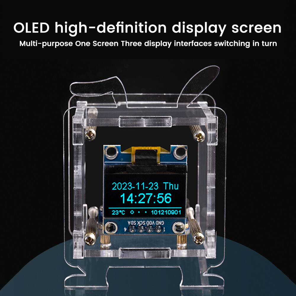 ESP8266 DIY Electronic Kit OLED Display Mini Clock+Case DIY Soldering Project