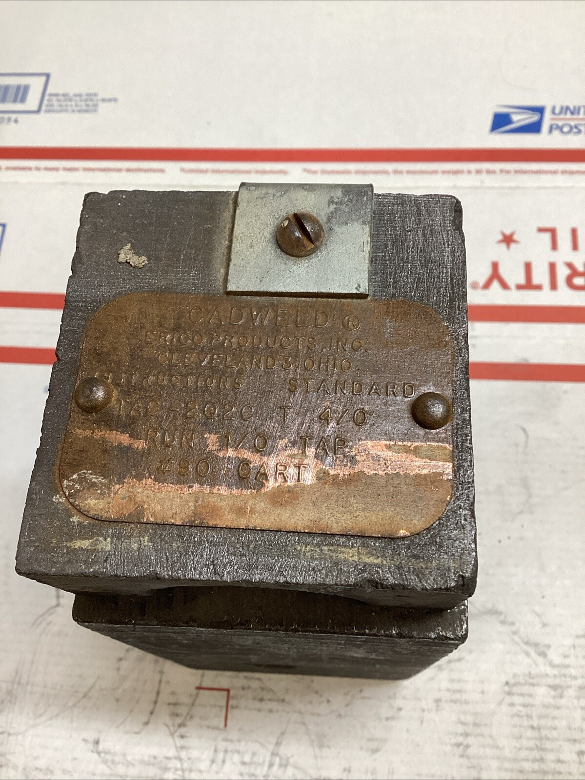 ERICO CADWELD TAC-2Q2C MOLD T 4/0 RUN & TAP 1/0 #90 CART ED4U 3295