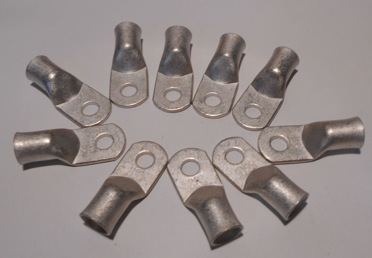 X10 TIN PLATED Copper Ring Lug Terminal Connector #4/0 Wire Gauge 3/8″ Std MOLEX