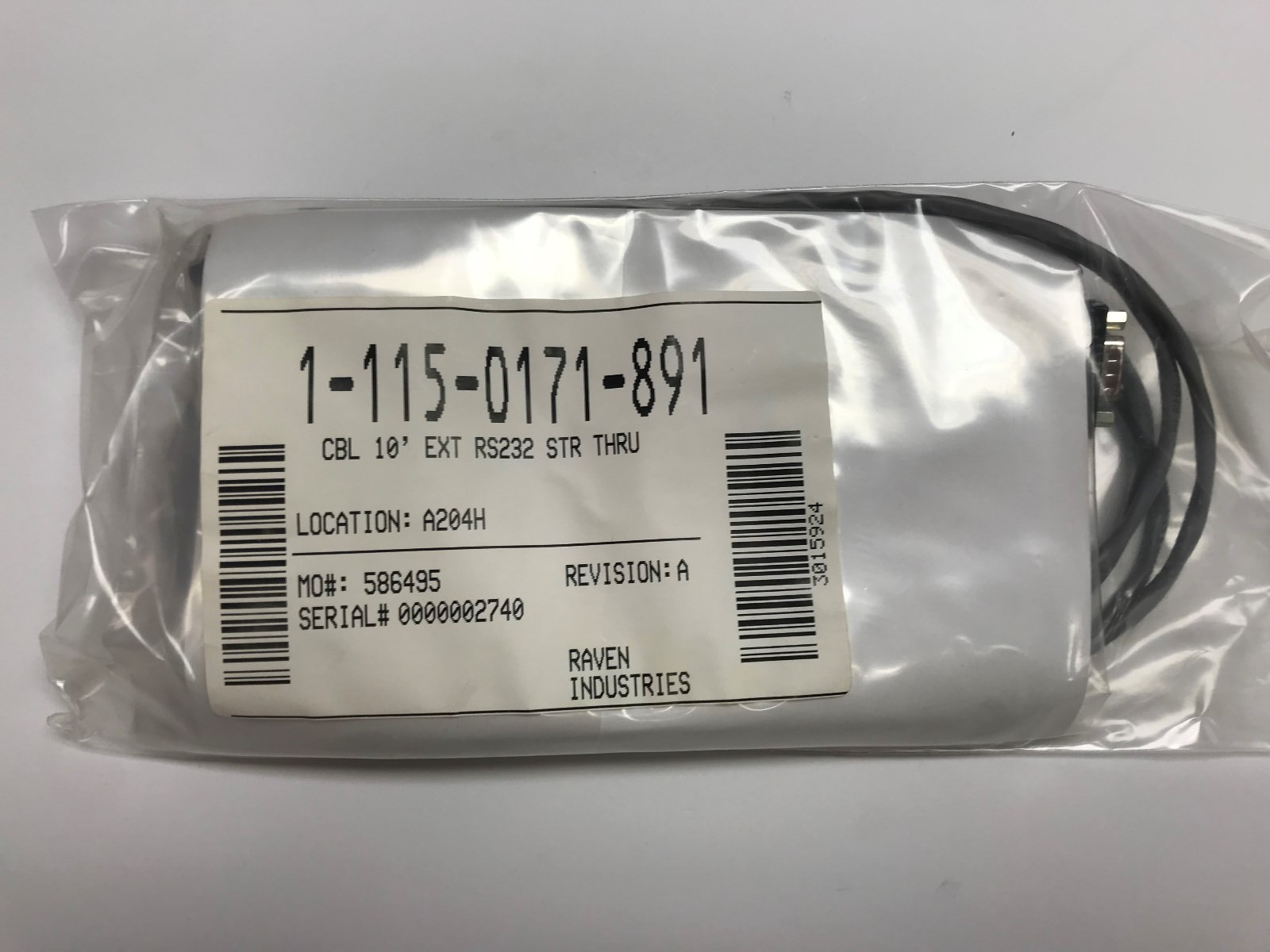Raven 10 foot RS-232 Extension Cable – 115-0171-891