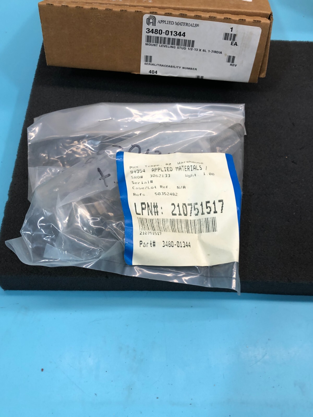 3 AMAT 3480-01344 Mount Leveling Stud 1/2-13 X 6L 1-7/8DIA, 173565