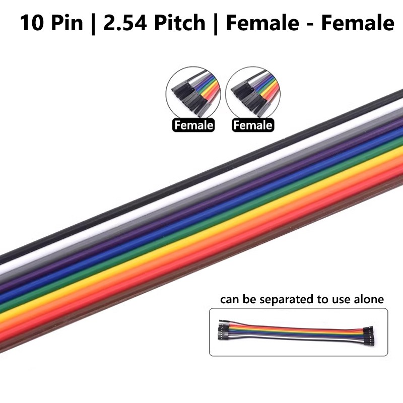 Gold Plating 10 Pin Jump Wire M-F M-M F-F Jumper Breadboard Cable Lead 10-50cm