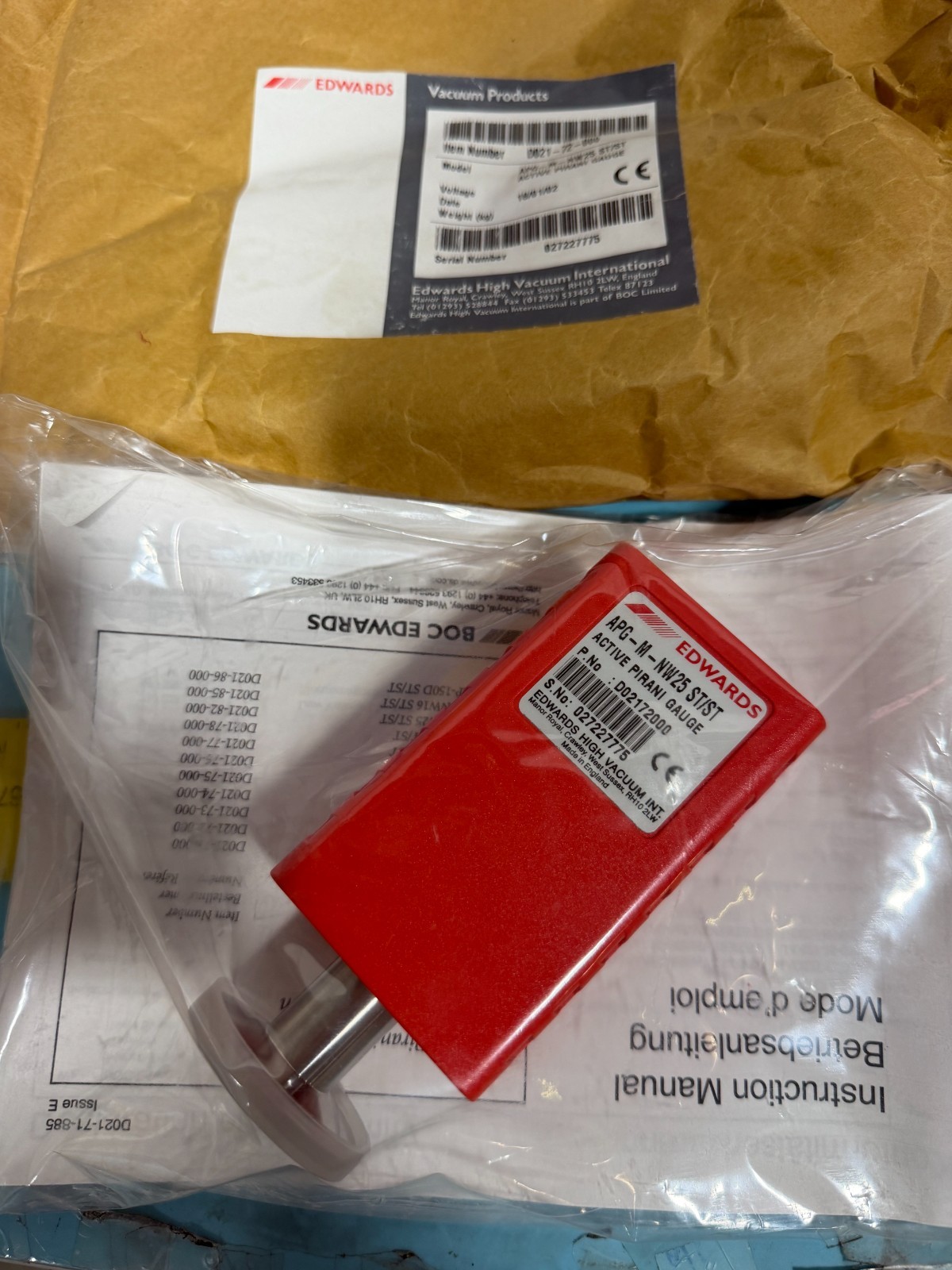 BOC Edwards APG-M-NW25 ST/ST Active Pirani Gauge, D02172000, 195649