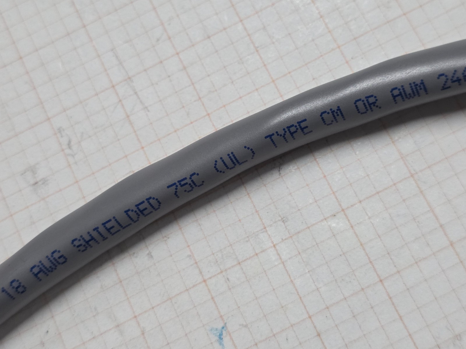 Alpha Wire 2242C 18/2P Shielded Twist Pair Control/Computer Cable Gray /10ft