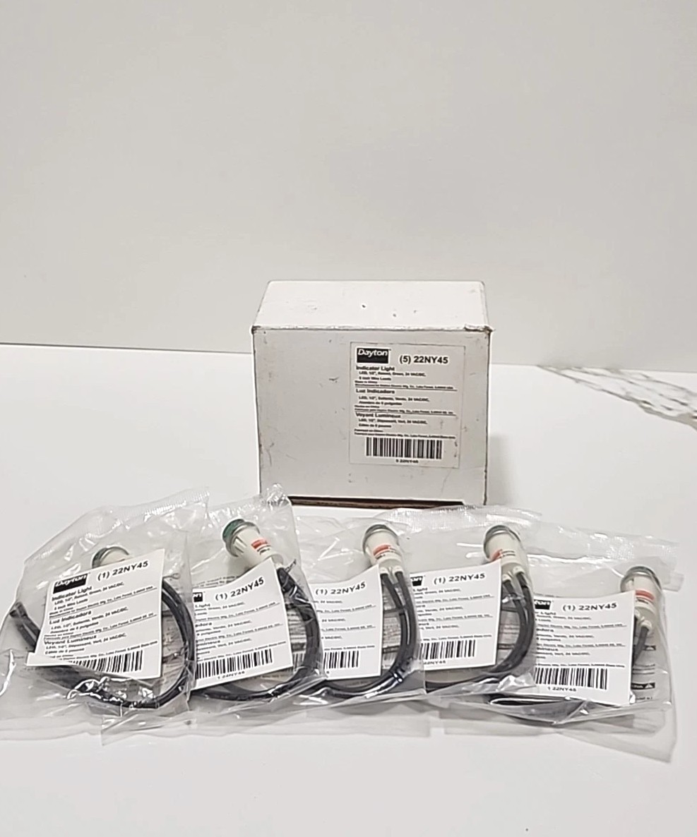 BRAND NEW!! (LOT OF 5) GRAINGER 22NY45 / 22NY45 INDICATOR LIGHT