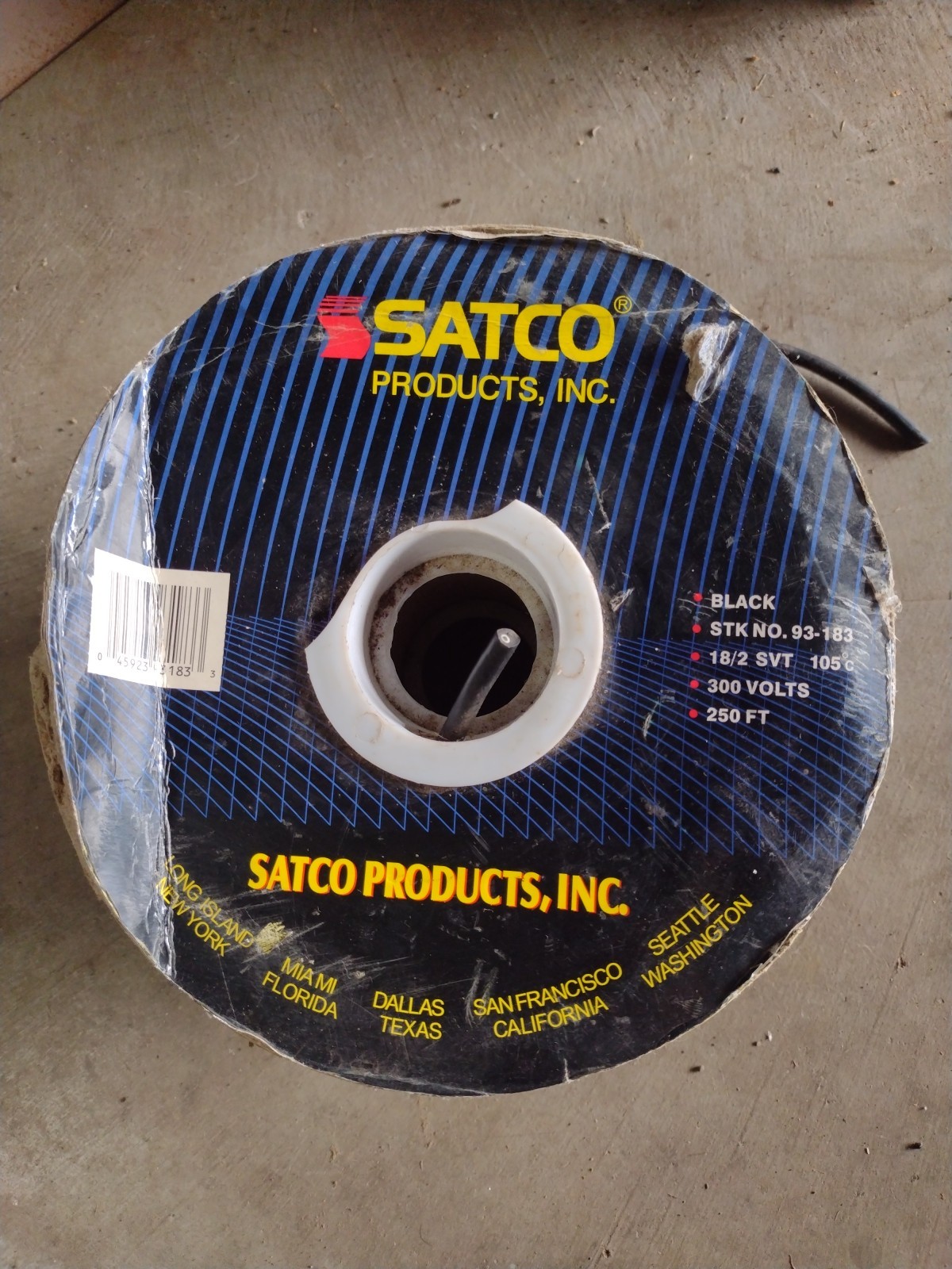 Satco 18/2 Gray SVT 300V Cable Appliance 250 ft