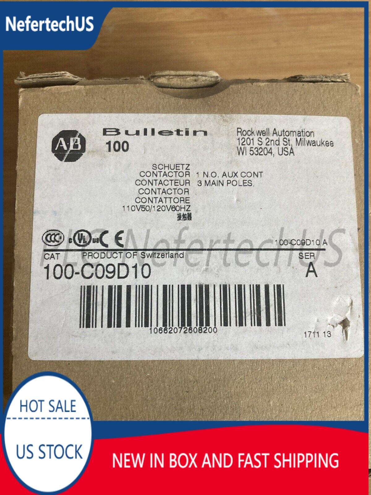 ALLEN-BRADLEY 100-C09D10 IEC CONTACTOR 9 AMP 120VAC NEW IN BOX