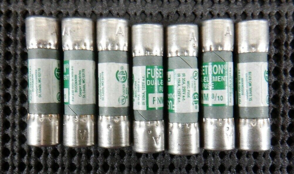 Cooper Bussmann FNM-8/10 Time Delay Fuse 8/10 Amp 250V – Lot of 7