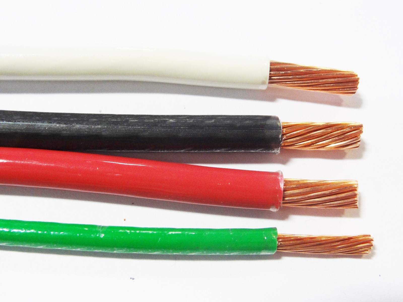 10′ EA THHN THWN 8 AWG GAUGE BLACK WHITE RED COPPER WIRE + 10 AWG GREEN