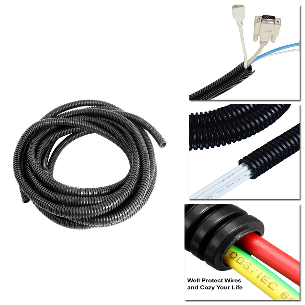 Split Sleeve Wire Loom Tubing Black Cord Cable Harness Protector Management