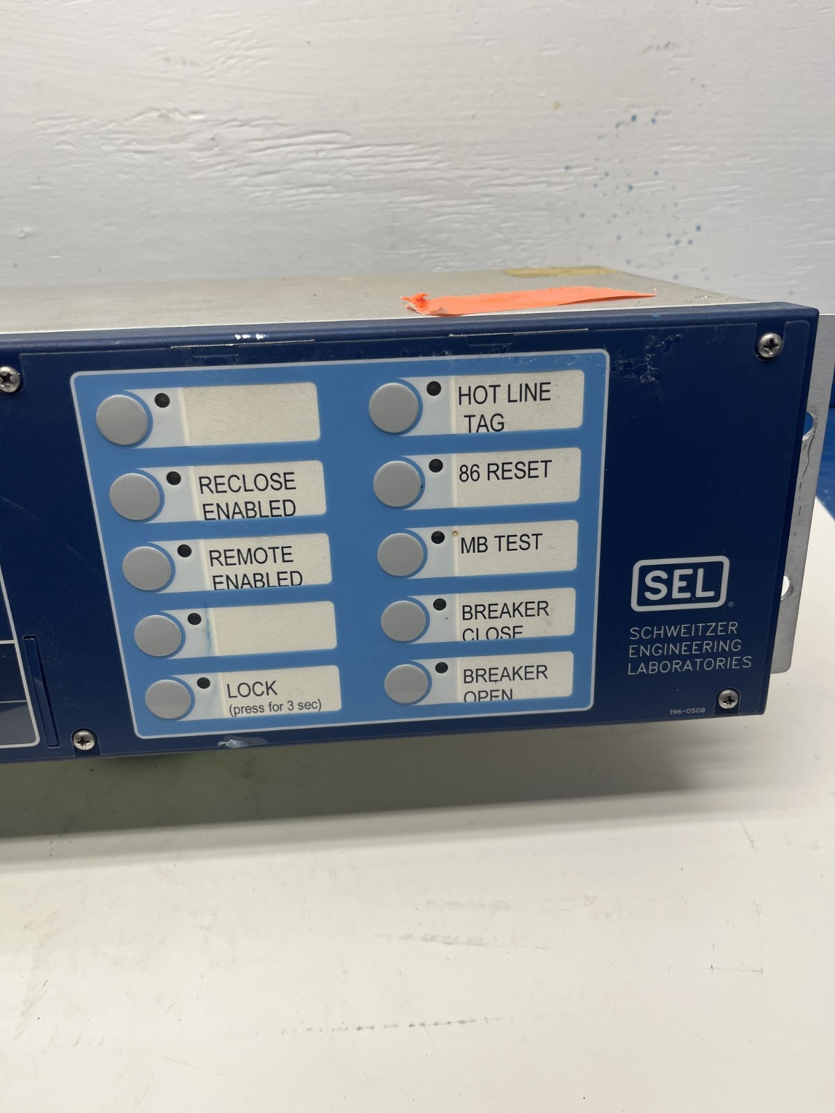 Schweitzer SEL-351S Relay Meter Control Fault Locator – Damaged Screen Cover