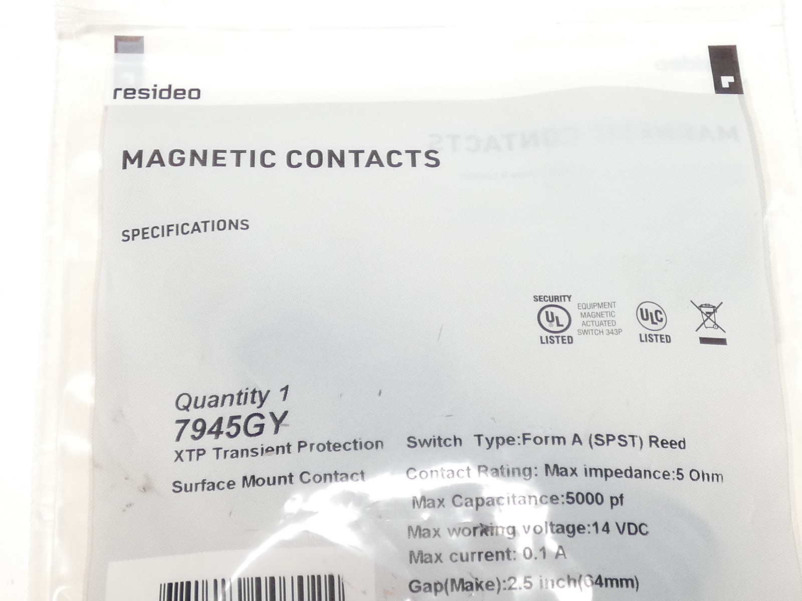 Resideo 7945GY XTP Hardwired Surface-Mount Magnetic Contact Sensor – NEW Surp…