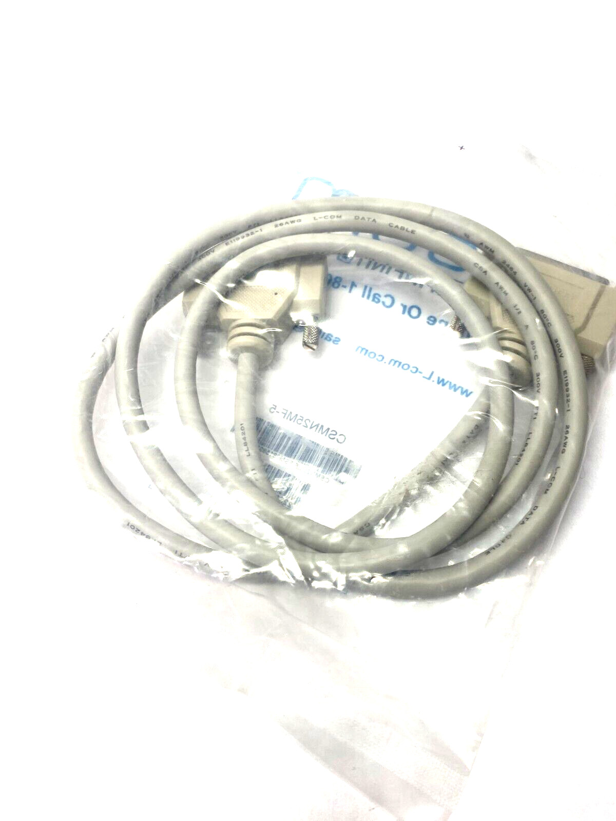 L-Com CSMN25MF-5 Deluxe D-Sub DB25 Male to Female Cordset 25-Pos