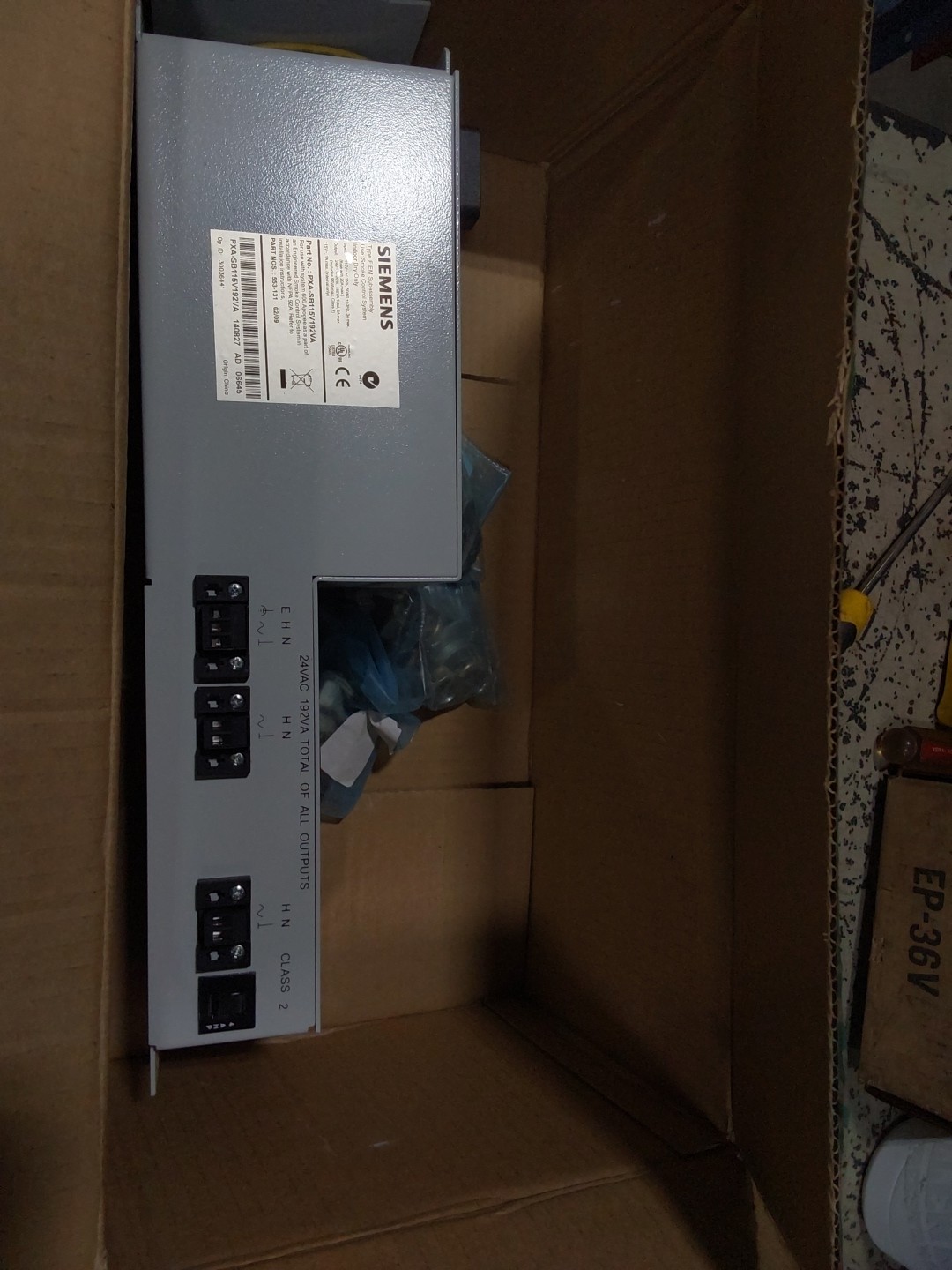 SIEMENS SMOKE CONTROL TYPE F,EM SUBASSEMBLY POWER SUPPLY PXA-SB115V192VA