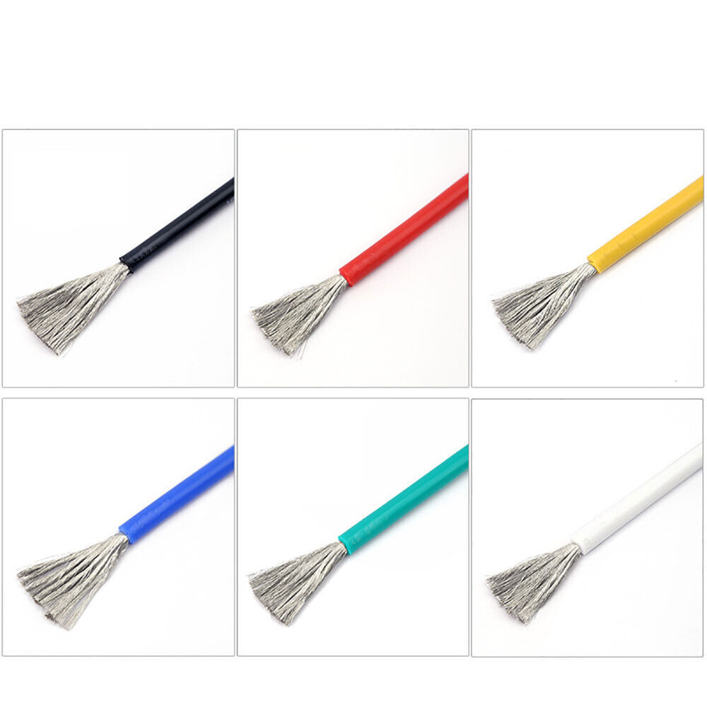 6-30AWG Silicone Electrical Wire Flexible Stranded Cable Tinned Copper Colourful