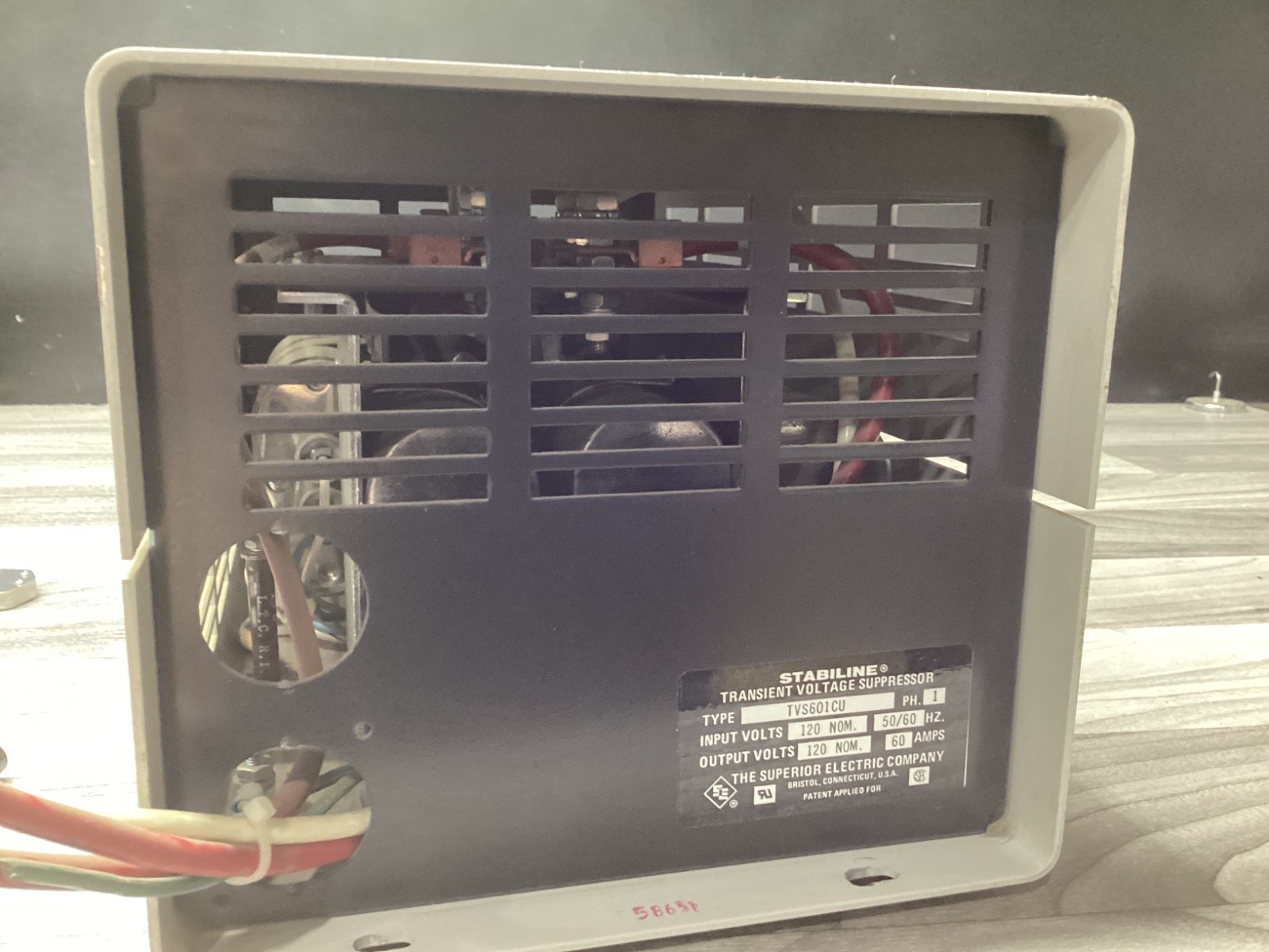SUPERIOR ELECTRIC STABILINE TVS601CU TRANSIENT VOLTAGE SUPPRESSOR #106D117PR5*SI
