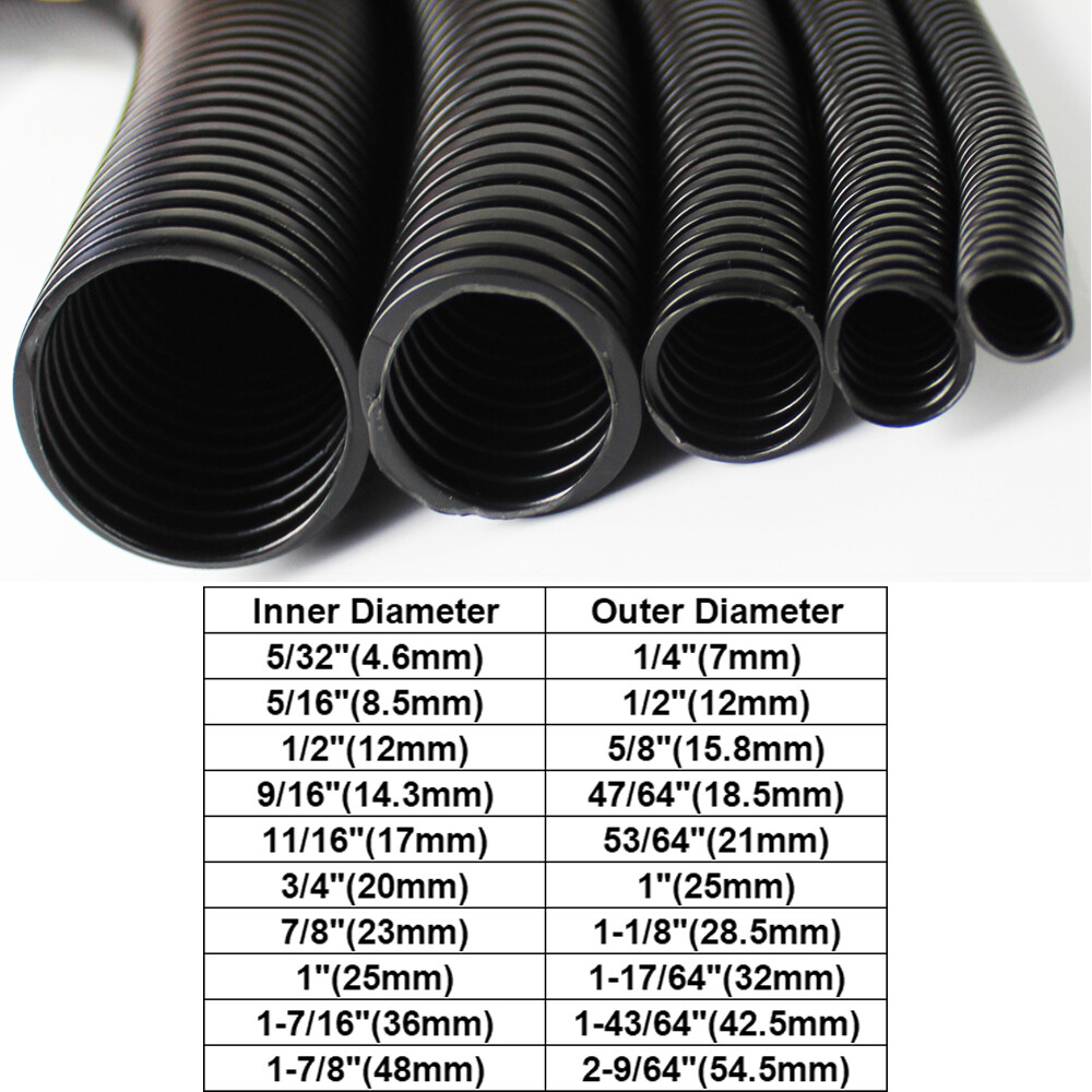 12&32ft Length Cable Sleeve Split Wire Sleeve Conduit Flexible Cord Protect Lot