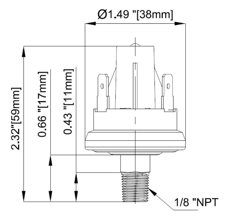 Oil pressure switch/sender, Low press switch 4-100 PSI, Normally open/close