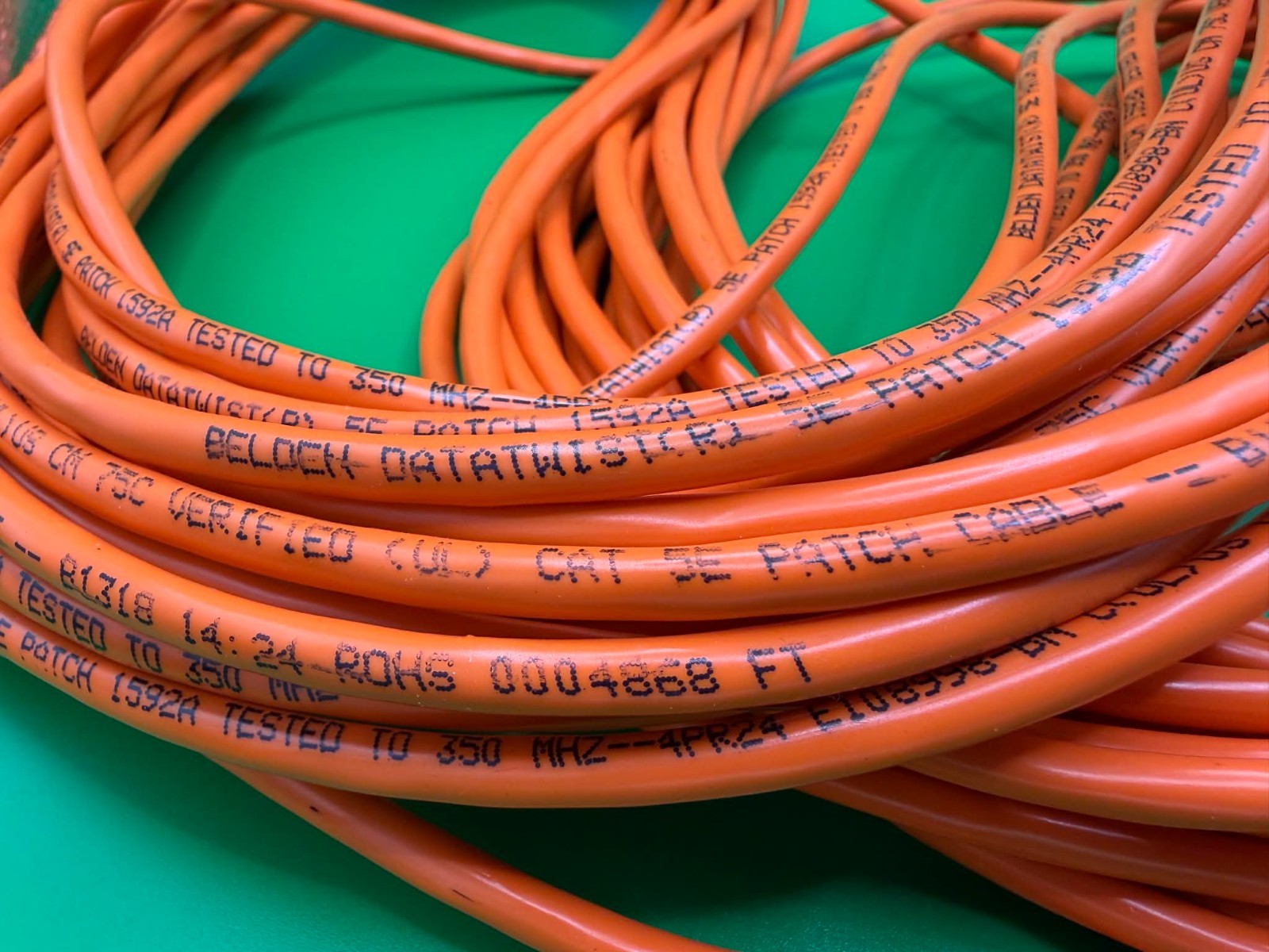 80+ FEET BELDEN DATATWIST 5E PATCH 1592A TESTED TO 350 MHZ-4PRZ4 CABLE