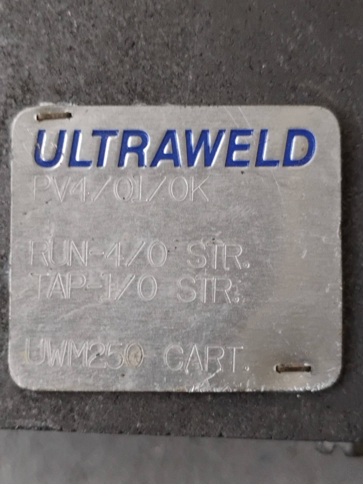 Harger Ultraweld PV4/01/0K RUN-4/0 STR TAP-1/0 STR Cadweld Mold & 9 Pack UWM250