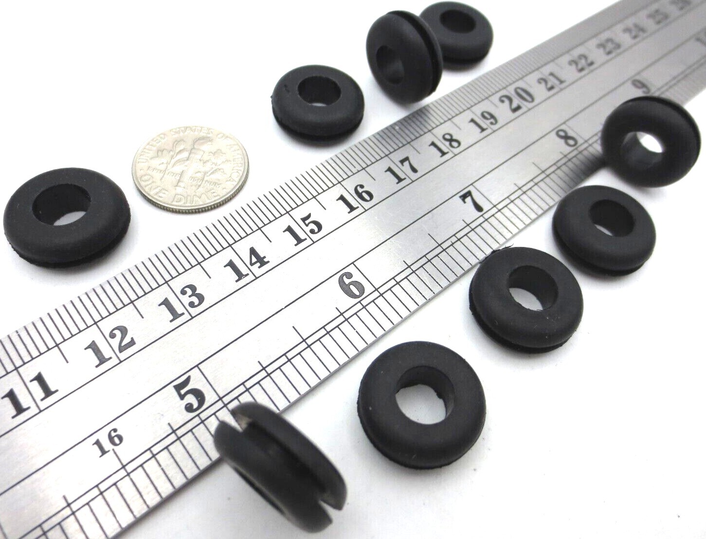 Grommet Fits 7/16″ Round Hole, Fits 1/16″ Thick Material, 28 Per Pack, Rubber