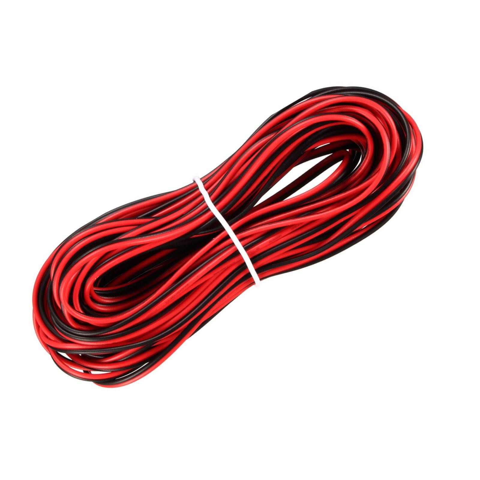 Red Black Wire 2pin Extension Cable Cord 26 AWG Parallel Wire 10M Length