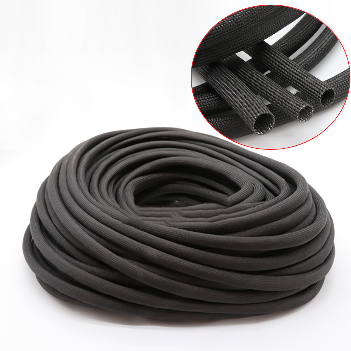 Fibreglass Fire Sleeve 600℃ HIGH TEMP Wire Cable Insulating Tube Φ1~40mm Black