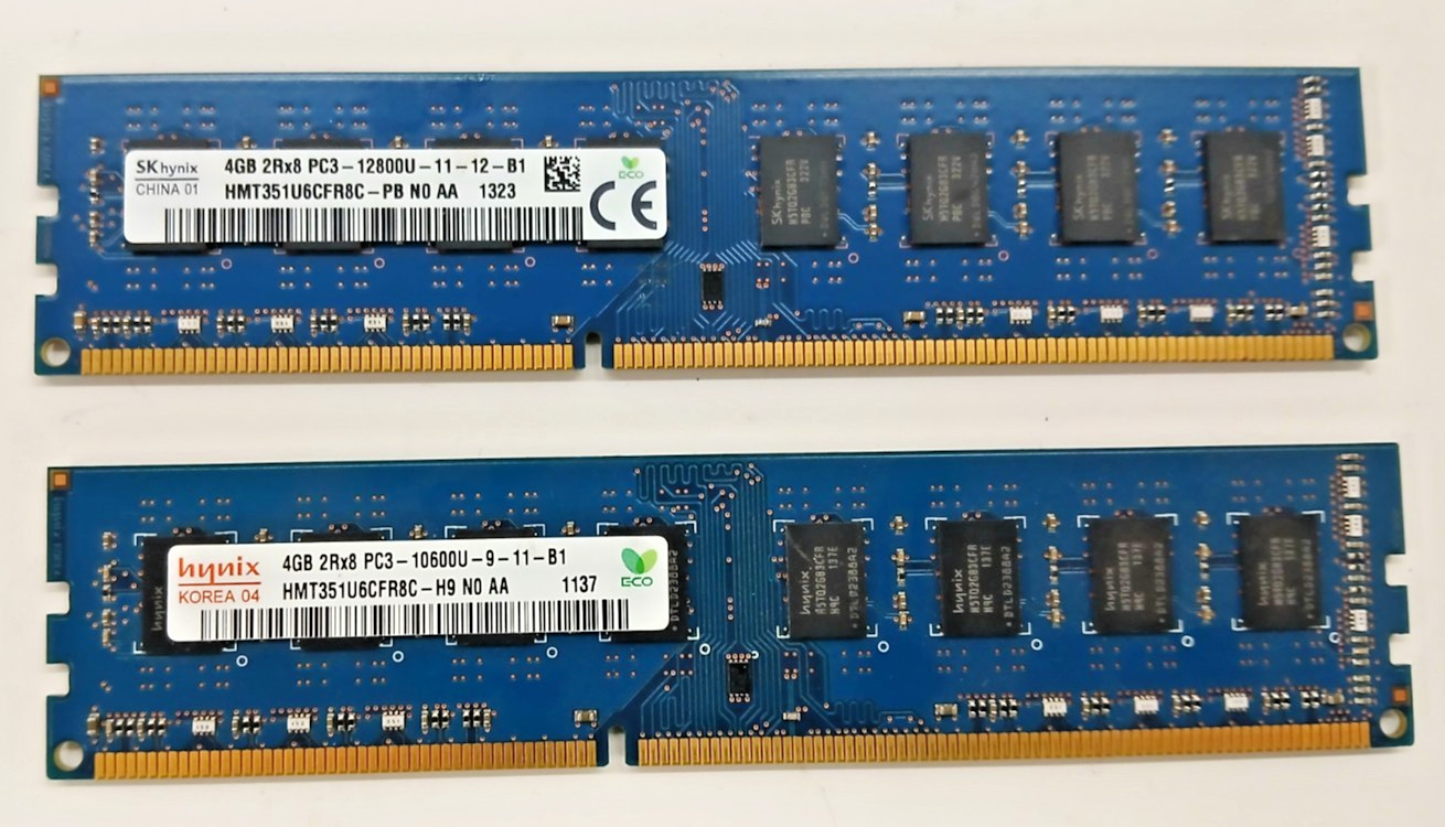 ASSORTED HYNIX DESKTOP MEMORY RAM MODULE LOT OF 2