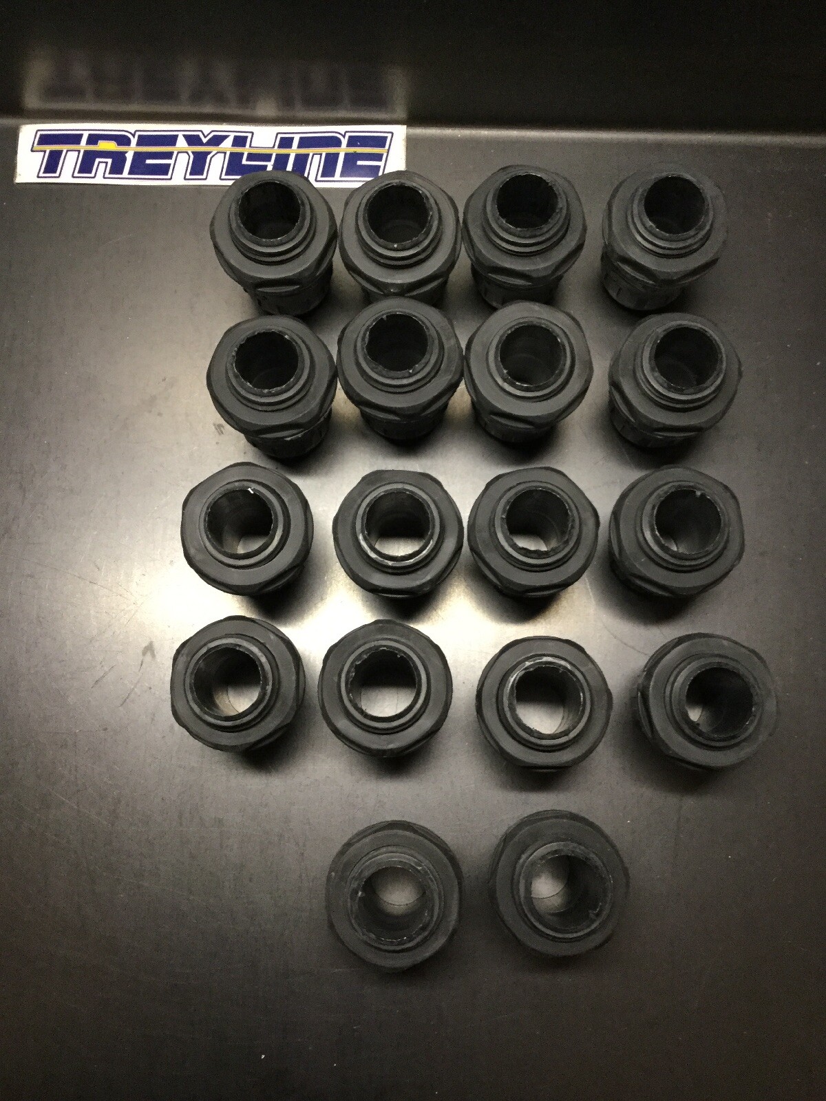 LOT OF 18, IBOCO, RA-20K, CONNECTOR, 20543, BLACK. (22E-3)