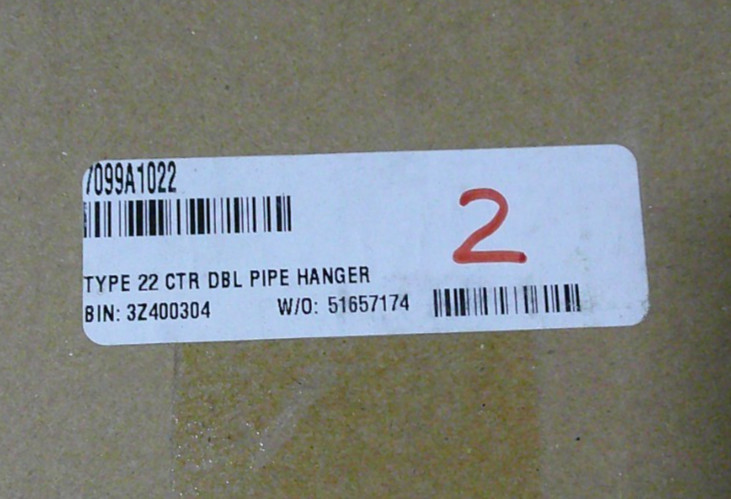 ETC 7099A1022 Type 22 Center Double Pipe Hanger Bracket Black 2 Per Box NEW