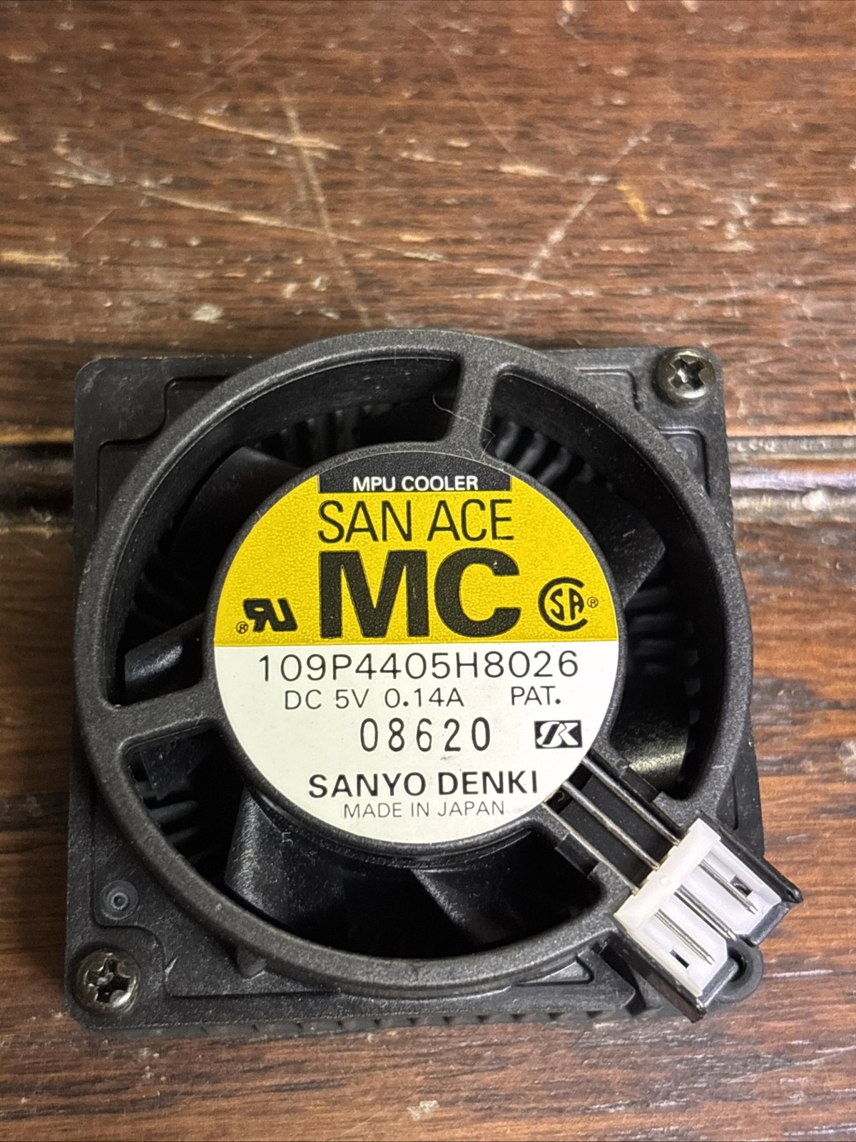 109P4405H8026, 08620 SANYO DENKI SAN ACE, MC, MPU COOLER FAN, DC 5V, 0.14A