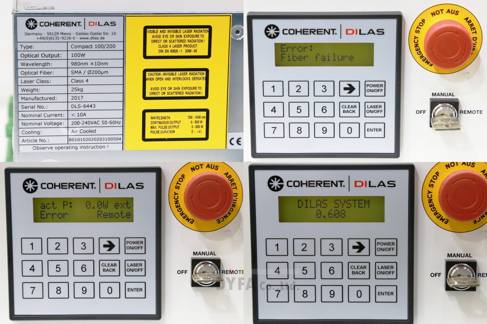 COHERENT used DILAS COMPACT 100/200 Diode Laser ELEC-I-3090=P1