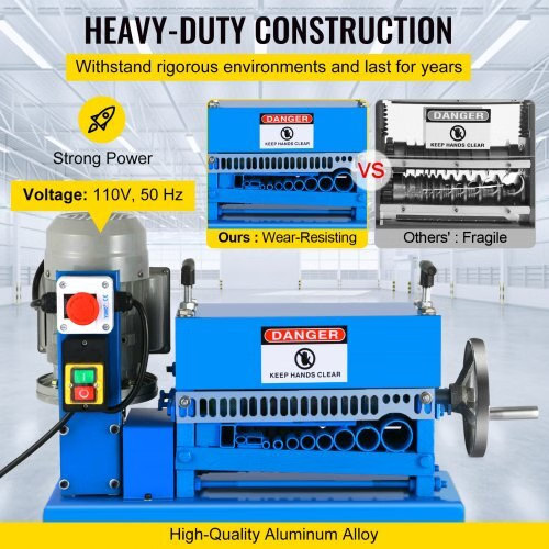 1.5-40MM Electric Cable Stripping Machine 370W, Efficiently Strips Various Metal