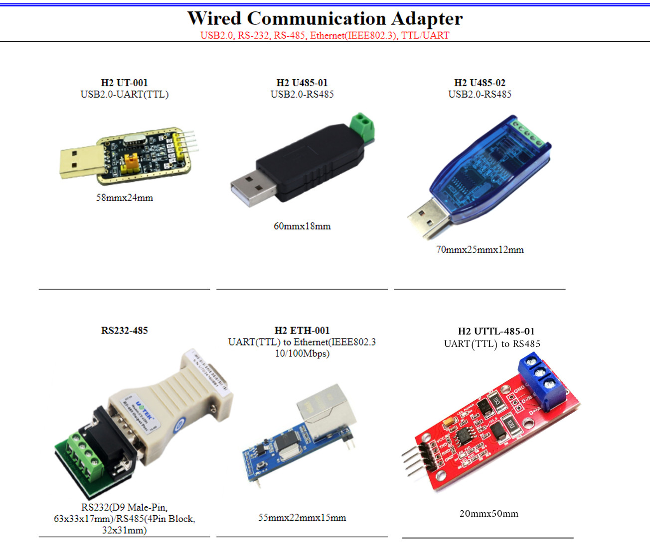 RS232 (DB9) to RS485 (Terminal block) Converter/Umwandler