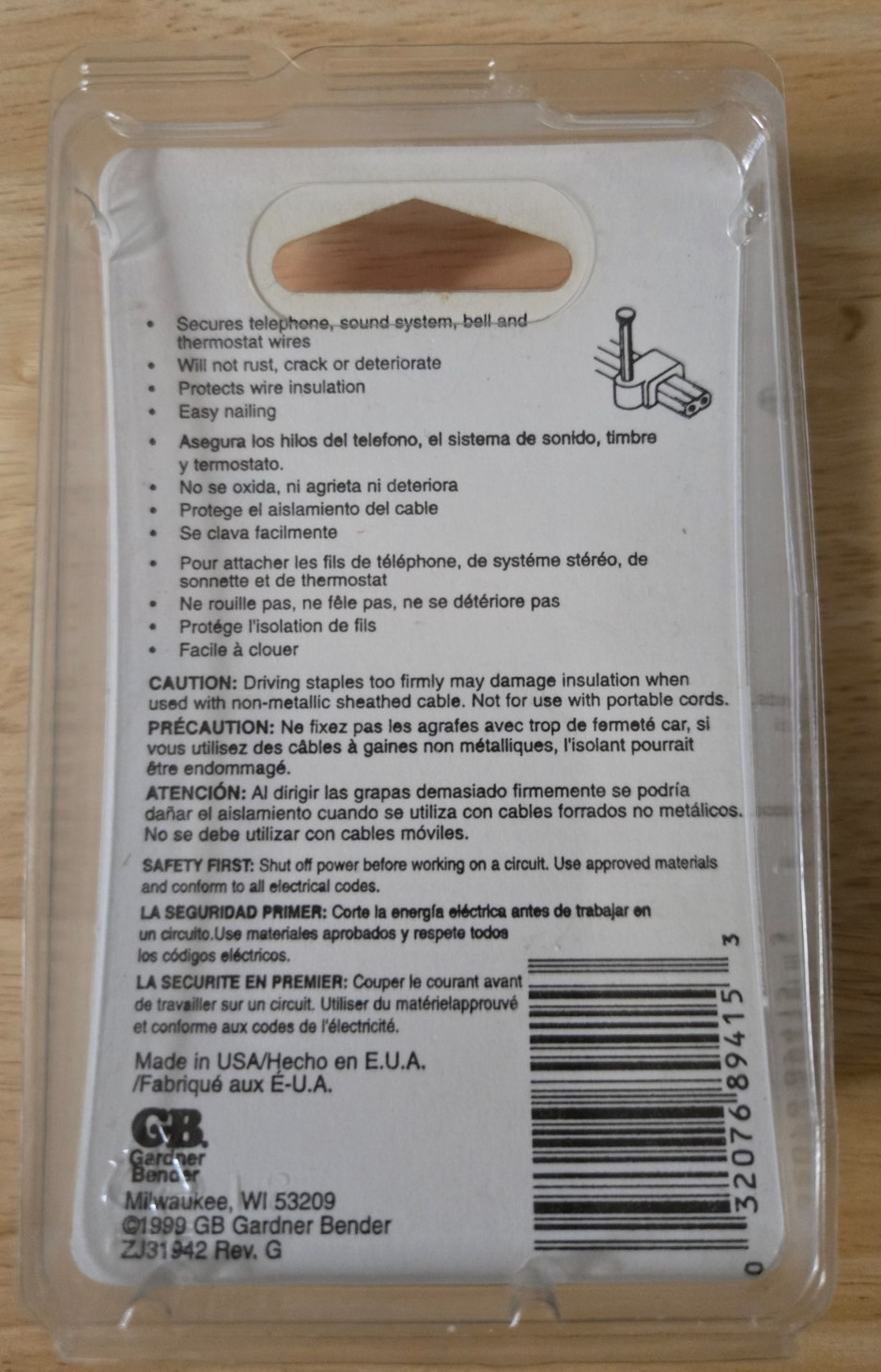 Gardner Bender PSW-1600 Low Voltage Staples, 3/16 in, Qty: 25