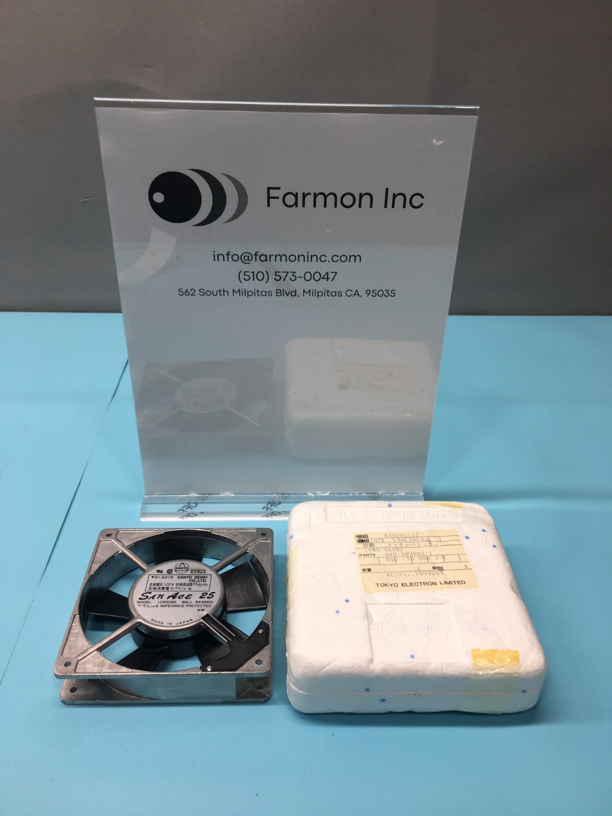 TEL 040-109063-1 AC FAN 1098085, SANYO DENKI I09S085, SAN ACE 25, 120944