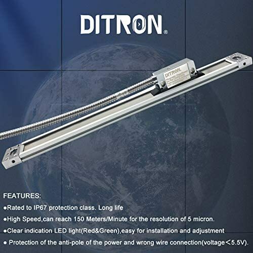 Ditron 3pcs DRO 1um Magnetic Scale 3 Axis Digital Readout Mill Milling Machine
