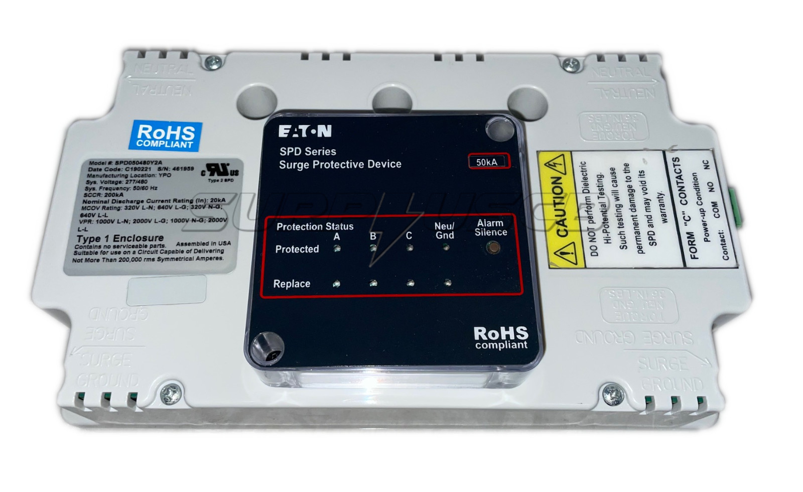 Eaton SPD050480Y2A Surge Protective Device, 277/480V, 50kA, Type 1 Enclosure