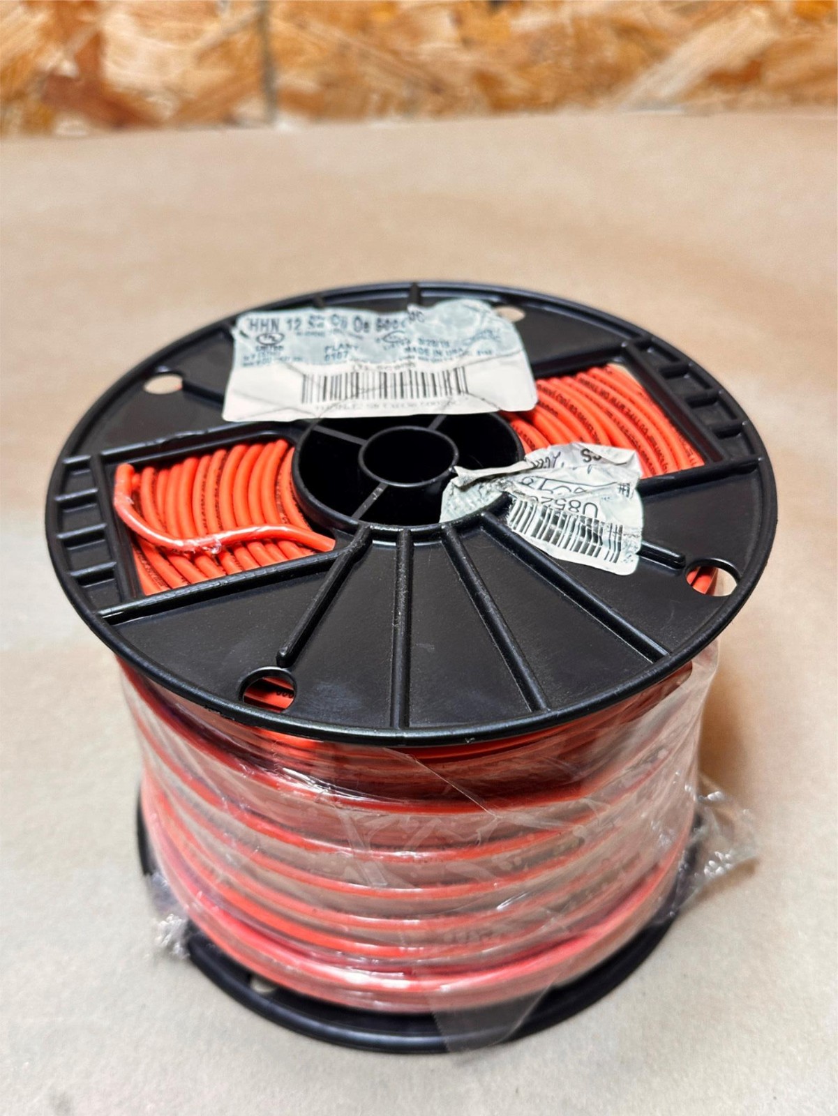 500ft Machine Tool Wire 12Str 12Awg THHN Cu 500SpC ORANGE Wire 600V USA Made