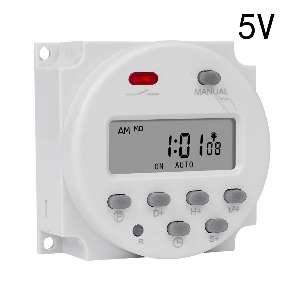 CN101S 1 Second Interval 5V 12V 24V 110V 220V Digital LCD Timer Switch 7 Days