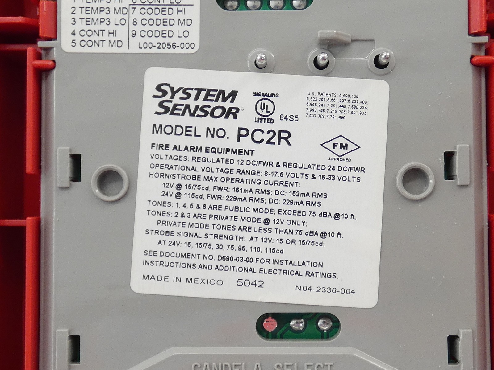 SpectraAlert Advance System Sensor PC2R Red 2-Wire Ceiling Mount Horn Strobe …