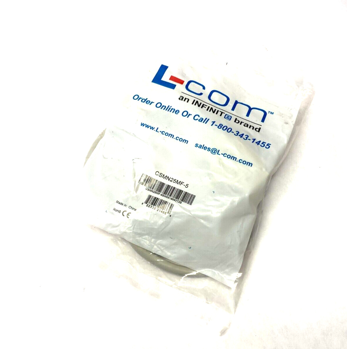 L-Com CSMN25MF-5 Deluxe D-Sub DB25 Male to Female Cordset 25-Pos
