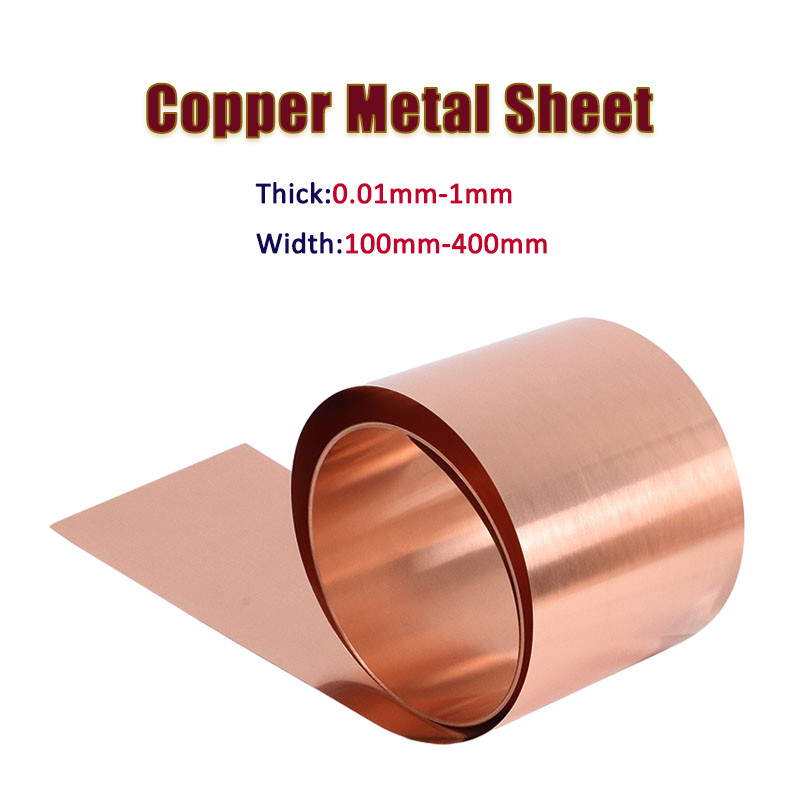 T2 Pure Copper 99.9% Metal Sheet Foil Plate Thick:0.01mm-1mm Width:100mm-400mm